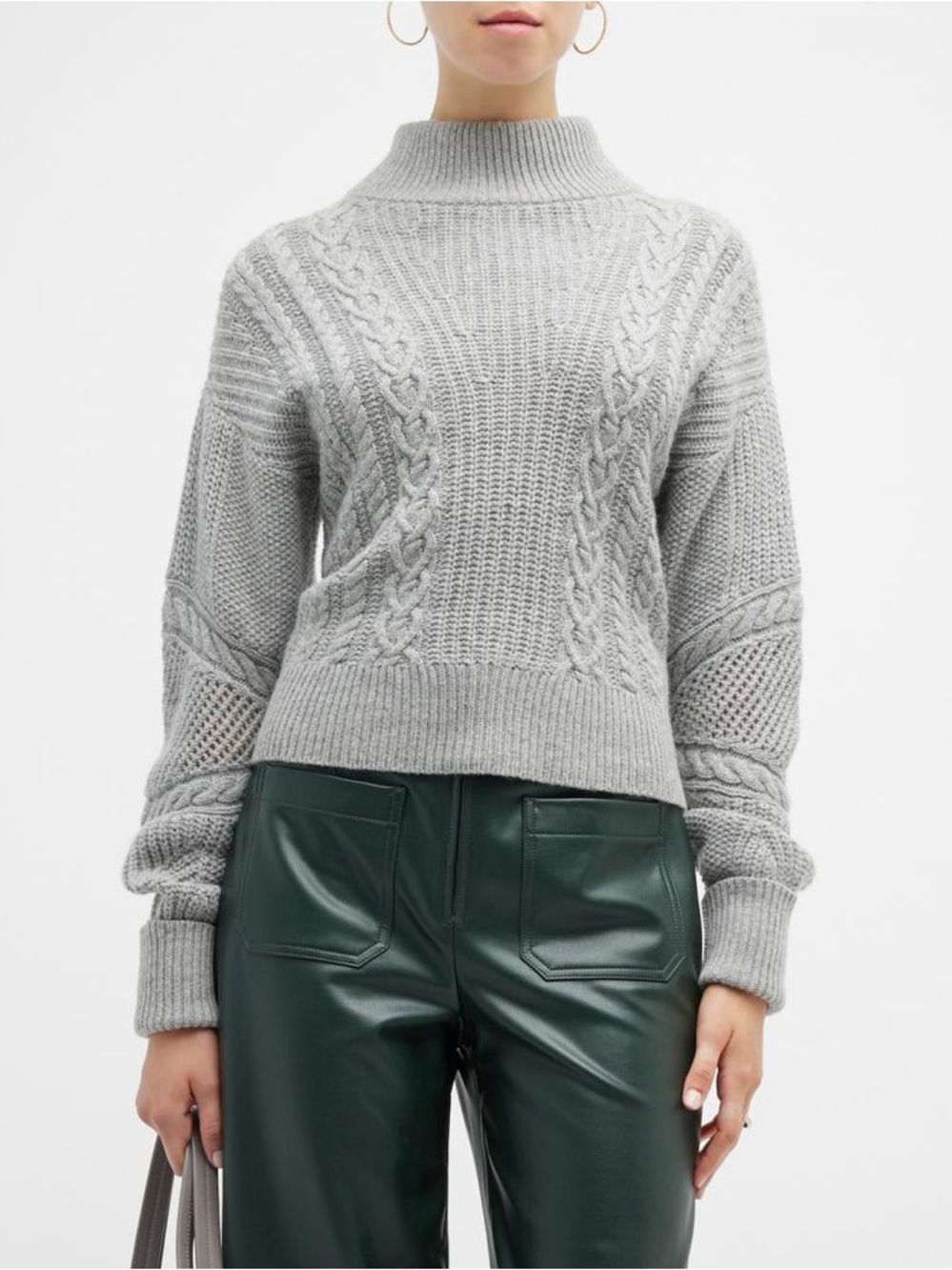 VERONICA BEARD Bertilda Wool Sweater in Grey Melange size XL Excellent